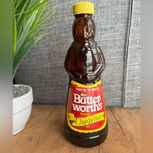 Vintage Mrs. Butterworth Syrup, Vintage Bottle, glass jar with label, 12fl oz.